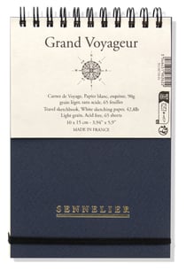 Carnet de voyage Sennelier - Bleu - 10 x 15 cm - Grand voyageur