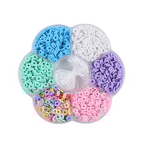 Boîte de perles Heishi - Fleurs pastel - Créalia