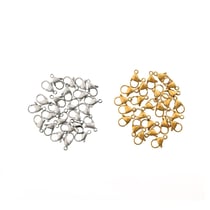 Fermoirs mousquetons x50 - 12 mm - Acier inoxydable doré et argenté - Créalia