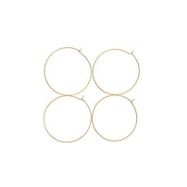 Boucles d'oreilles créoles x4 - 40 mm - Acier inoxydable doré - Créalia
