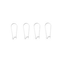 Boucles d'oreilles dormeuses x4 - 33 mm - Acier inoxydable argenté - Créalia