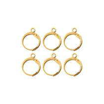 Boucles d'oreilles dormeuses rondes x6 - Acier inoxydable doré - Créalia