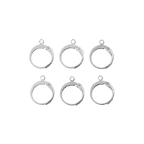 Boucles d'oreilles dormeuses rondes x6 - Acier inoxydable argenté - Créalia