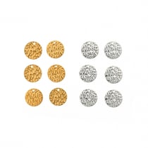 Médailles martelées x12 - 15 mm - Acier inoxydable argenté et doré - Créalia