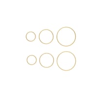 Anneaux x6 - 20/30/40 mm - Acier inoxydable doré - Créalia