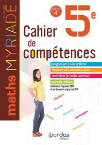 Myriade - Cahier de compétences : mathématiques - 5e (édition 2019)