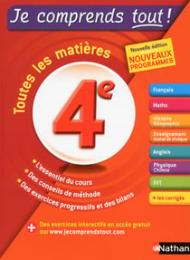Je comprends tout Tome 8 : 4ème - toutes les matières (édition 2016)