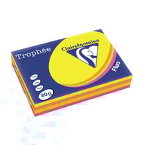 Ramette de papier - 500 feuilles A4 21 x 29 .7 cm - 80 g/m² - Trophée - Clairefontaine - 4 couleurs fluo