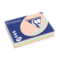 Ramette de papier - 250 feuilles A4 21 x 29.7 cm - 160 g/m² - Trophée - Clairefontaine - 5 couleurs pastel