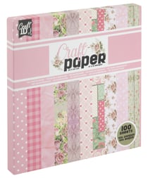 Bloc papier créatif Craft Id - 100 feuilles - Rose - 20 x 20 cm - 80 et 200 g/m²
