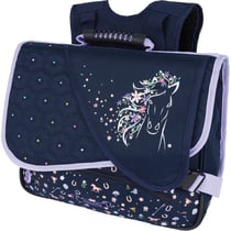 Cartable Oberthur - Bleu - Cheval - 2 compartiments