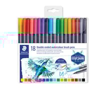 Lot de 18 feutres aquarellables double pointe - Staedtler - Multicolore - Design Journey