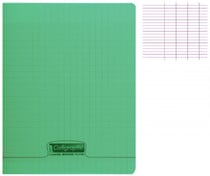 1 cahier polypro 17x22 cm - 48 pages - vert - grands carreaux