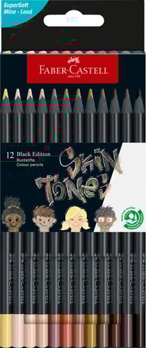 Lot de 12 crayons de couleurs Faber Castell - Black Edition