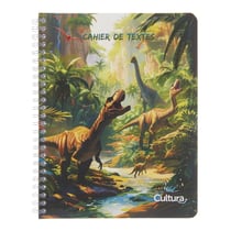 Cahier de texte à spirale - Dinosaure - 17 x 22 cm