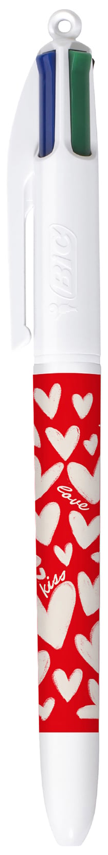 Stylo Bic 4 couleurs - Exclu Cultura décor "Coeur Rouge"