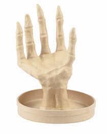 Support à décorer plateau main de squelette Décopatch - 11 cm - Papier mâché