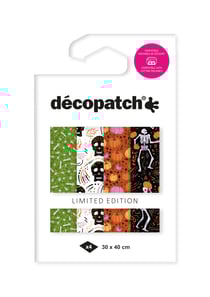 Lot de 4 feuilles foil Halloween Décopatch - Squelettes - 30 x 40 cm