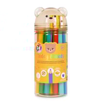 Lot de 24 crayons de couleur avec taille-crayon - Legami - Couleurs assorties - Ours