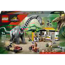 LEGO Jurassic World La Poursuite du Vélociraptor et du Titanosaure - Jouet Dinosaure - Voiture 4x4 & Moto - 3 Minifigurines - Cadeau Original pour Garçon ou Fille dès 7 ans 76973