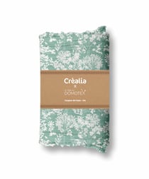 Tissu en gaze de coton Domotex - 200 x 130 cm - Vert de gris / Blanc cassé