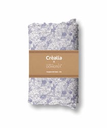 Tissu en gaze de coton Domotex - 200 x 130 cm - Écru / Bleu