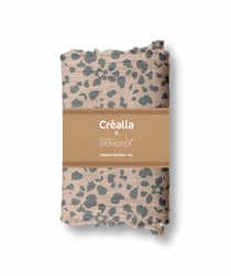 Tissu en gaze de coton Domotex - 200 x 130 cm - Galet / Vert de gris