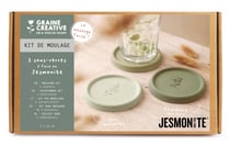 Kit Jesmonite 3 sous verres à motif végétal - Graine Creative