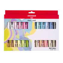 Lot de 24 tubes 20 ml de peinture acrylique Amsterdam Standard Series - Couleurs douces