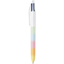 Stylo bille 4 couleurs BIC - Rainbow pastel - Bleu, rouge, vert, noir - Pointe moyenne