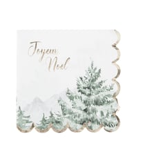 Serviette Artyfêtes - Sapin - "Joyeux Noël" Let it snow
