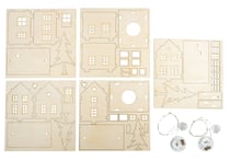 Kit maison en bois et 46 LED Rayher