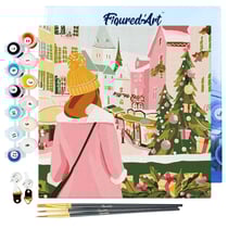 Peinture au numéro Figured'Art - Femme au balcon - 20 x 20 cm