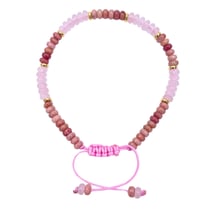 Bracelet Encenstone - Rhodonite & Quartz rose - Perles ovales