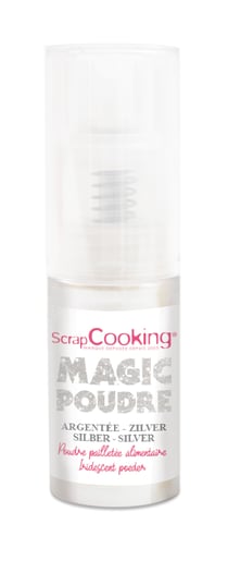 Poudre pailletée alimentaire ScrapCooking® - Argent nacré - 7 g
