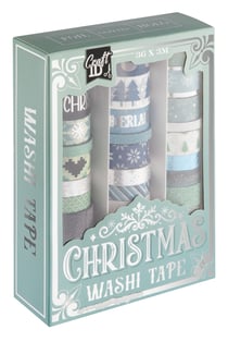 Lot de 36 washi tapes Craft Id - Noël - Bleu - 3 m