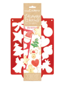 Plaque 12 découpoirs ScrapCooking - Noël