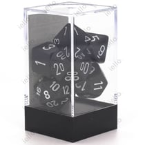 7 dés pour JDR Chessex - Opaque - Noir et blanc