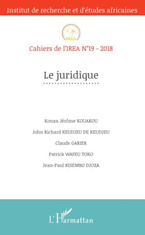 Le juridique - Cahiers de l'IREA n°19 - 2018
