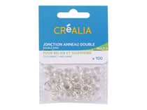 100 jonctions anneau double assortis - Argent - Créalia