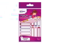 Lot de 30 étiquettes résistantes pour stylo Avery - Rose