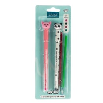 Set de 2 stylos effaçables Bo-Bo avec 2 recharges d'encre - Mr Wonderful - Porcelet & Raton laveur