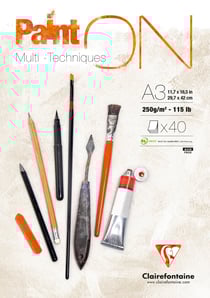 Bloc Paint'On - A3 - 40 feuilles encollé - 250g