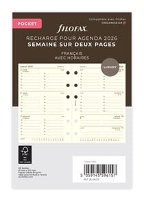 Recharge pour agenda semainier 2026 Filofax - Pocket - Creme