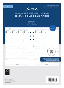 Recharge pour agenda semainier 2026 Filofax - A5 - Vertical