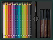 Coffret Faber Castell - 17 crayons aquarellables A.Durer et 3 feutres Pitt Artist Pens