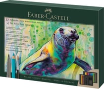 Coffret Faber Castell - 32 crayons aquarellables A.Dürer et 4 feutres Pitt Artist Pens