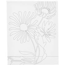 Toile imprimée Créativ Company - Grandes fleurs - 24 x 30 cm - 360 g