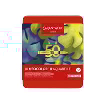 Lot de 10 pastels à la cire aquarellables Caran d'Ache - Neocolor II 50 ans Edition Spéciale - Assortiment Lush
