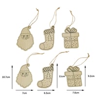 Lot de 6 suspensions de Noël en bois